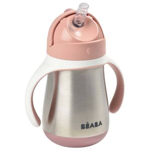 Beaba Stainless Steel Straw Cup 250ml Pink