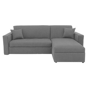 Versatile Small 2 Seater Fabric Chaise Sofa Bed with Storage with Box Arms - Grey