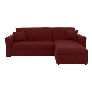 Versatile Small 2 Seater Fabric Chaise Sofa Bed with Storage with Box Arms - Red