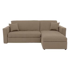 Versatile Small 2 Seater Fabric Chaise Sofa Bed with Storage with Box Arms - Beige
