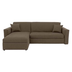Versatile 2 Seater Fabric Chaise Sofa Bed with Storage with Box Arms - Mink