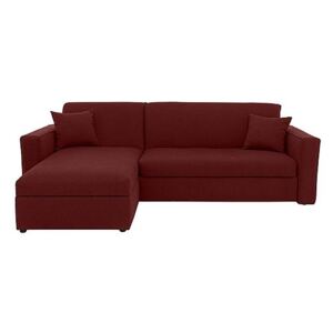 Versatile 2 Seater Fabric Chaise Sofa Bed with Storage with Box Arms - Red