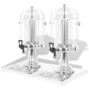 VidaXL Double Juice Dispenser Stainless Steel 2 x 8 L