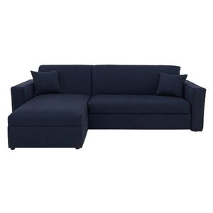 Versatile 2 Seater Fabric Chaise Sofa Bed with Storage with Box Arms - Blue