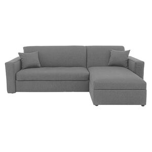 Versatile 2 Seater Fabric Chaise Sofa Bed with Storage with Box Arms - Grey