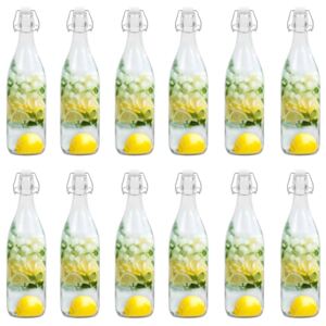 VidaXL Glass Bottle with Clip Closure 12 pcs 1 L