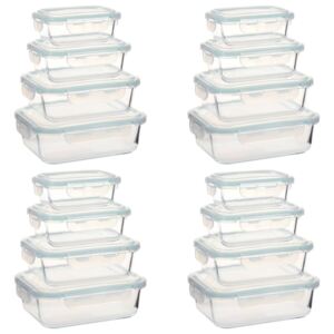 VidaXL Glass Food Storage Containers 16 Pieces