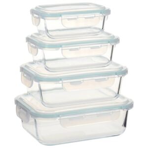 VidaXL Glass Food Storage Containers 4 Pieces