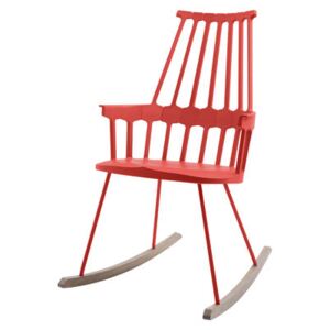 Comback Rocking chair by Kartell Red/Natural wood