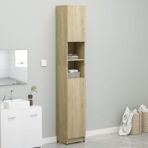 VidaXL Bathroom Cabinet Sonoma Oak 32x25.5x190 cm Chipboard
