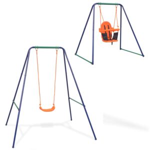 VidaXL 2-in-1 Single Swing and Toddler Swing Orange