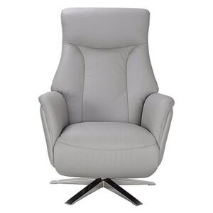 Sicily Leather Swivel Power Recliner Chair - Grey