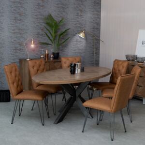 Industrial Oak 2.0m Oval Dining Table
