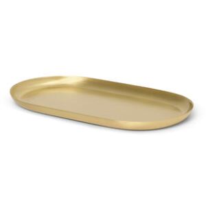 Basho Tray - Oval / Brass - 17 x 8 cm by Ferm Living Gold/Metal