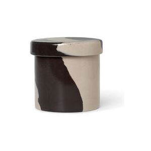 Inlay Box - Small / Ceramic - Ø 9 x H 9 cm by Ferm Living Brown/Beige