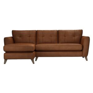 The Lounge Co. - Hermione Leather Corner Sofa with Chaise End - Brown