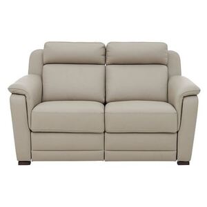Nicoletti - Matera 2 Seater Leather Power Recliner Sofa with Pad Arms - Beige