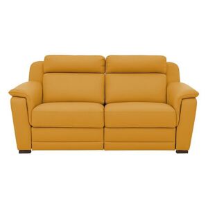Nicoletti - Matera 3 Seater Leather Power Recliner Sofa with Pad Arms - Yellow