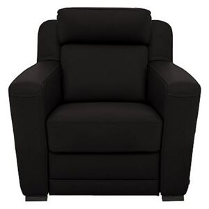 Nicoletti - Matera Leather Armchair with Box Arms - Black
