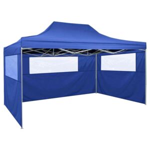 VidaXL Foldable Tent with 3 Walls 3x4.5 m Blue