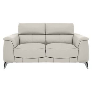 Odyssey 2 Seater Leather Static Sofa - Silver- World of Leather