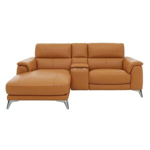 Odyssey Leather Recliner Chaise Sofa with Cupholders and Power Headrests - Yellow- World of Leather