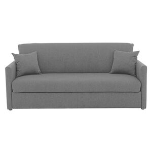 Versatile 3 Seater Fabric Sofa Bed with Slim Arms - Grey