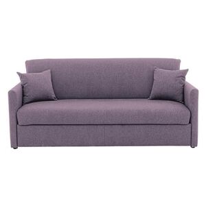 Versatile 3 Seater Fabric Sofa Bed with Slim Arms - Purple