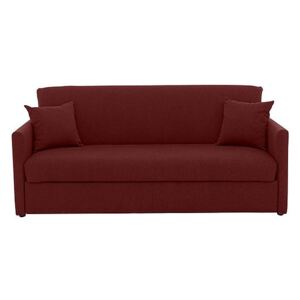 Versatile 3 Seater Fabric Sofa Bed with Slim Arms - Red