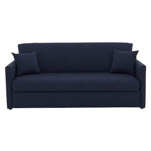 Versatile 3 Seater Fabric Sofa Bed with Slim Arms - Blue