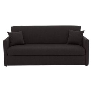 Versatile 3 Seater Fabric Sofa Bed with Slim Arms - Black
