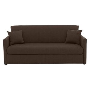 Versatile 3 Seater Fabric Sofa Bed with Slim Arms - Brown