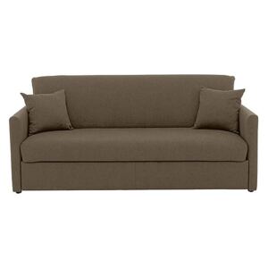 Versatile 3 Seater Fabric Sofa Bed with Slim Arms - Mink