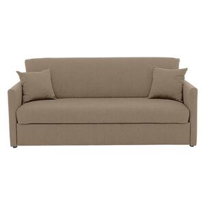 Versatile 3 Seater Fabric Sofa Bed with Slim Arms - Beige