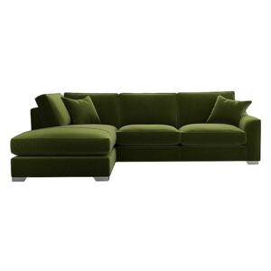 The Lounge Co. - Isobel Fabric Corner Sofa with Chaise End - Green
