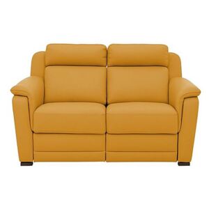 Nicoletti - Matera 2 Seater Leather Power Recliner Sofa with Pad Arms - Yellow