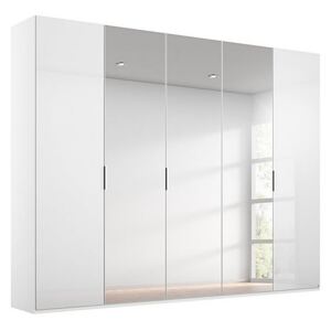 Rauch - Formes Glass 5 Door Hinged Wardrobe with 3 Mirrors - White