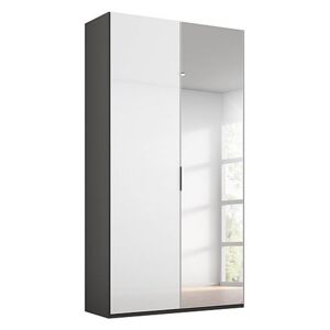 Rauch - Formes Glass 2 Door Hinged Wardrobe with 1 Mirror - White