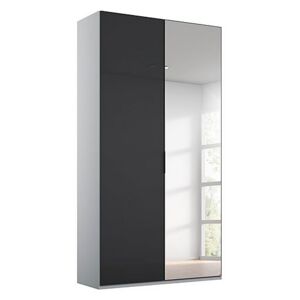 Rauch - Formes Glass 2 Door Hinged Wardrobe with 1 Mirror - Black
