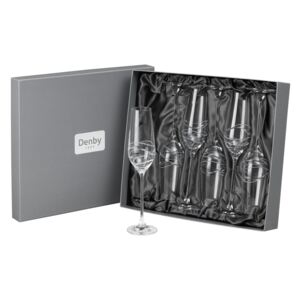 Aurora Leadless Crystal Champagne Flute Pack of 6