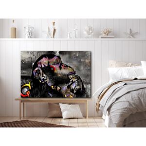 Canvas Print Other Animals: Pensive Monkey (1 Part) Wide
