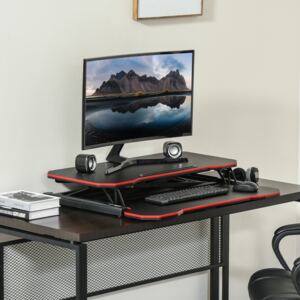 Vinsetto Liftable Computer Stand Height Adjustable Ergonomic E-sports Desktop Stand PC w/ Keyboard Tray Widely Compatible, Home Office