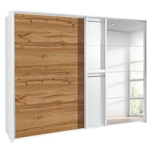 Rauch - Indiana Sliding Door Wardrobe with Mirror - 280-cm - Brown