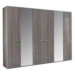 ALF - Movado 6 Door Wardrobe with Mirrors - Grey