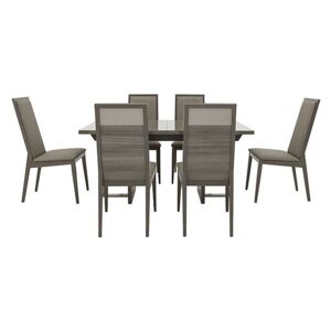 ALF - Movado Extending Dining Table and 6 Dining Chairs - 210-cm - Grey