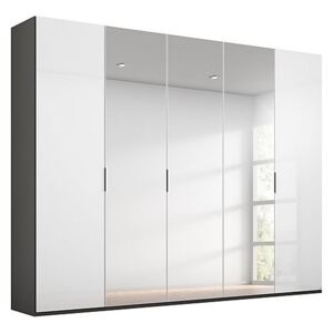 Rauch - Formes Glass 5 Door Hinged Wardrobe with 3 Mirrors - White