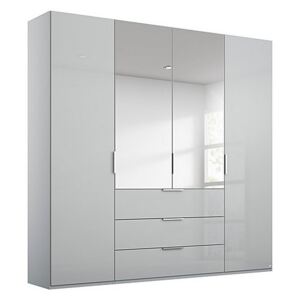 Rauch - Formes Glass 4 Door Combo Hinged Wardrobe with 2 Mirrors and Drawers - Grey
