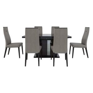 ALF - Avellino Extending Dining Table and 6 Dining Chairs - 210-cm - Grey