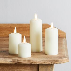 Set of 4 Ivory TruGlow® Skinny Pillar Candles