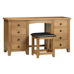 Addison Twin Pedestal Dressing Table - Brown
